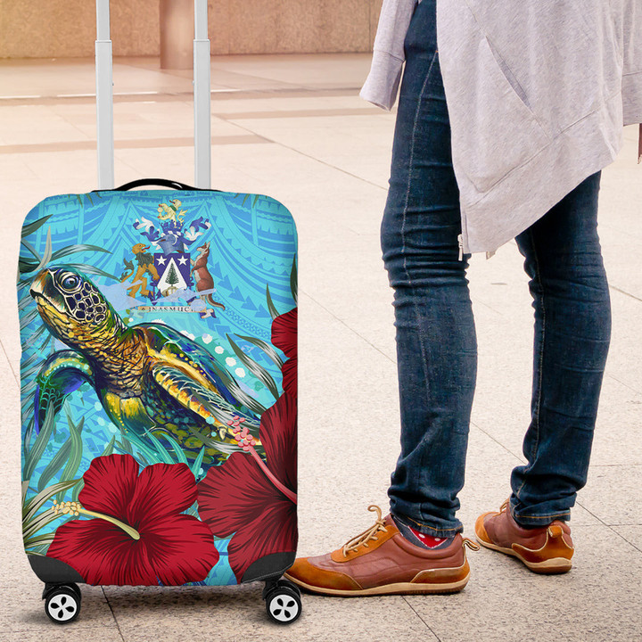 Alohawaii Luggage Covers - Norfolk Island Turtle Hibiscus Ocean Luggage Covers | Alohawaii
