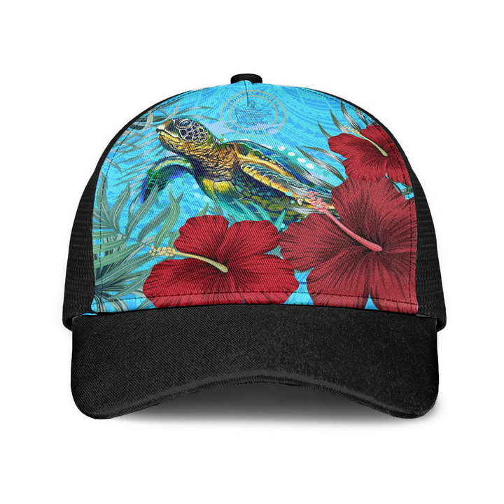 Alohawaii Mesh Back Cap - Palau Turtle Hibiscus Ocean Mesh Back Cap | Alohawaii
