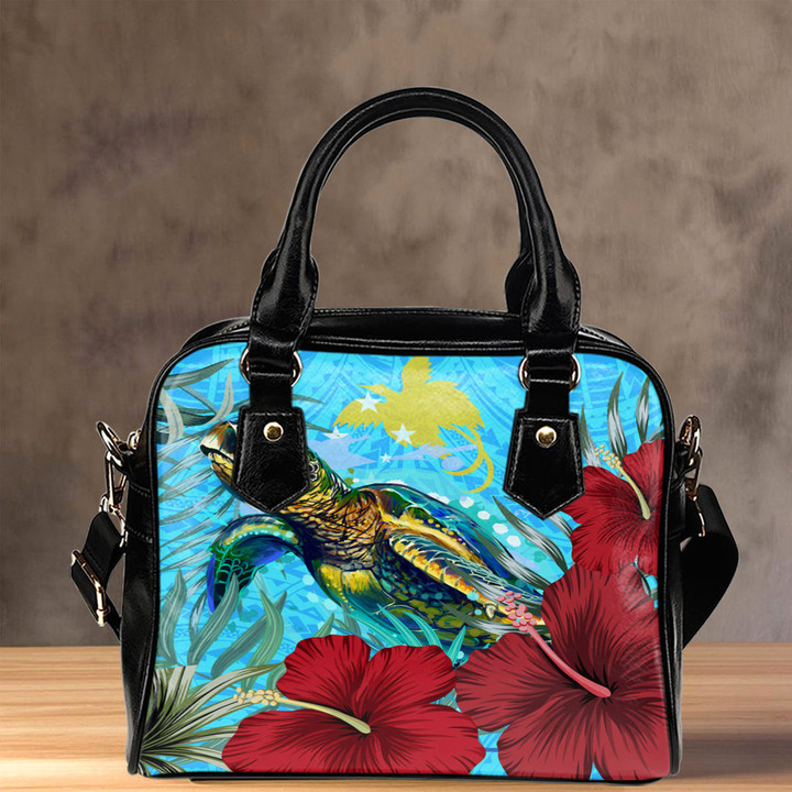 Alohawaii Shoulder Handbag - Papua New Guinea Turtle Hibiscus Ocean Shoulder Handbag | Alohawaii
