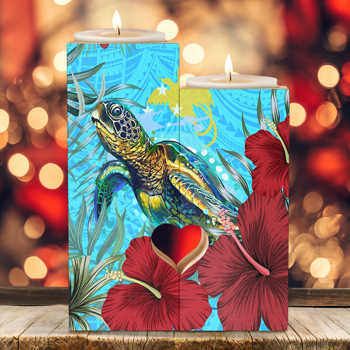 Alohawaii Candle Holder - Pitcairn Island Turtle Hibiscus Ocean Candle Holder | Alohawaii
