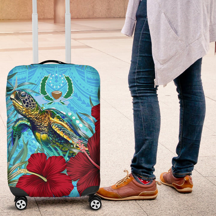 Alohawaii Luggage Covers - Pohnpei Turtle Hibiscus Ocean Luggage Covers | Alohawaii
