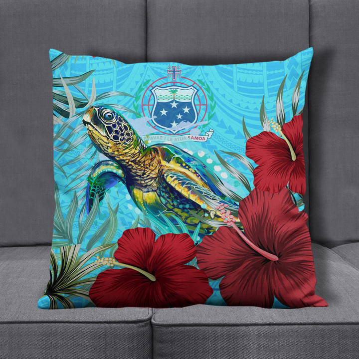 Alohawaii Pillow Covers - Samoa Turtle Hibiscus Ocean Pillow Covers | Alohawaii
