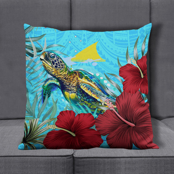 Alohawaii Pillow Covers - Tokelau Turtle Hibiscus Ocean Pillow Covers | Alohawaii

