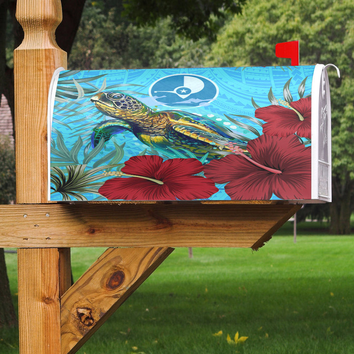Alohawaii Mailbox Cover - Yap Turtle Hibiscus Ocean Mailbox Cover | Alohawaii
