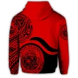 Hawaii Coat Of Arms Hoodie  - Waveshape Style - Red - AH - JC