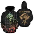 Alohawaii Hoodie - Polynesian Kakau Helmet Weapon - Kanaka Warrior Hoodie - AH - J1