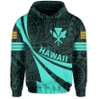 Kanaka Polynesian Hoodie Turquoise - Doma Style - AH - J1 - Alohawaii