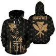 Alohawaii Hoodie - Hawaii King Kanaka Maoli Golden Zip-up Hoodie - AH J1