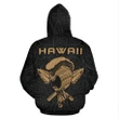 Polynesian Kakau Helmet Weapon Gold - Kanaka Warrior Hoodie (Zip) - AH - J1 - Alohawaii