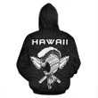 Polynesian Kakau Helmet Weapon White - Kanaka Warrior Hoodie (Zip) - AH - J1 - Alohawaii