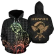 Alohawaii Hoodie - Polynesian Kakau Helmet Weapon - Kanaka Warrior Hoodie (Zip) - AH - J1