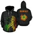 Alohawaii Hoodie - Hula Girl Polynesian Zip-up Hoodie - AH - J1
