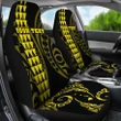 Personalized Hawaii Car Seat Covers Kakau Large Polynesian Yellow AH J1 - Alohawaii