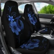 Hawaii Fish Hook Hibiscus Poly Turquoise Car Seat Covers - AH - J4 - Alohawaii