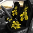Hawaii Hibiscus Car Seat Cover - Turtle Map - Yellow - AH J9 - Alohawaii