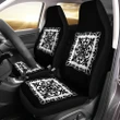 Hawaiian Car Seat Cover Royal Pattern - Black And White - AH - J3 - Alohawaii