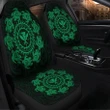 Hawaiian Map Kanaka Turtles Circle Style Green Polynesian Car Seat Covers - AH - J4R - Alohawaii
