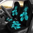 Hawaii Hibiscus Car Seat Cover - Turtle Map - Turquoise - AH J9 - Alohawaii