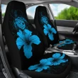 Hawaii Hibiscus Car Seat Cover - Turtle Map - Traffic Blue - AH J9 - Alohawaii