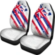 Alohawaii Car Accessory - Hawaii Flag Polynesian White Car Seat Covers