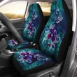 Alohawaii Car Accessory - Hawaii Dophin Flowers And Palms Retro Car Seat Covers