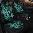 Kanaka Map Hibiscus Plumeria Turtle Art Turquoise Polynesian Car Seat Covers - AH - JR - Alohawaii Store - Hawaii Car Seat Covers - Hawaiian Car Seat Covers