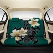 Alohawii Car Accessory - Turtle Poly Trinal Plumeria Turquoise Back Seat Cover