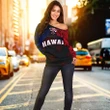 Hawaiian Kanaka Women's Off Shoulder Sweater Flag Nation Black Demodern AH J1 - Alohawaii