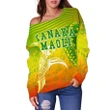 Kanaka Maoli Polynesian Women's Off Shoulder Sweater - Turtle Style - AH J9 - Alohawaii