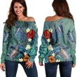 Hawaii Turtle Tropical Art Women's Off Shoulder Sweater - Hela Style - AH - J4R