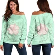 Hawaii Hibiscus Pastel Women's Off Shoulder Sweater - AH - J4R