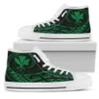 Hawaiian Kanaka State Tattoo Swirly Green Polynesian High Top Shoes - AH - JG1 - Alohawaii