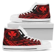 Hawaiian Kanaka State Tattoo Swirly Red Polynesian High Top Shoes - AH - JG1 - Alohawaii