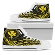 Hawaiian Kanaka State Tattoo Swirly Yellow Polynesian High Top Shoes - AH - JG1 - Alohawaii