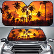 Alohawaii Car Accessory - Coconut Palms On Sand Beach Car Sun Shade