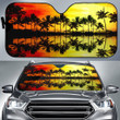 Alohawaii Car Accessory - Sunrise With Tropical Palm Trees Car Sun Shade