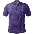 Unisex Polynesian Symmetry Violet Polo Shirt - AH - JR - Alohawaii
