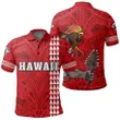 Hawaiian Islands Warrior Kakau Red Polynesian Polo Shirt - AH - J1 - Alohawaii