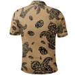 Unisex Polynesian Turtle Palm And Sea Pebbles Gold Polo Shirt - AH - JR - Alohawaii