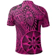 Unisex Polynesian Hawaiian Style Tribal Tattoo Pink Polo Shirt - AH - JR - Alohawaii