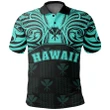 Hawaiian Kanaka Polo Shirt Demodern Turquoise AH J1 - Alohawaii