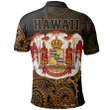 Hawaii Polynesian Warrior Mask Royal Coat Arms Polo Shirt - AH - J5 - Alohawaii