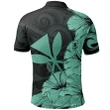 Hawaii Turtle Polo Shirt Polynesian Hibiscus Art Ver 2.0 Turquoise AH J1 - Alohawaii