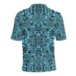 Polynesian Polo Shirt Grown Blue White - AH - J1 - Alohawaii