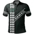 Hawaii Kakau Warrior Polynesian Football Polo Shirt - Black - AH - J6 - Alohawaii