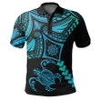 Hawaiian Turtle Polynesian Polo Shirt - Turquoise
