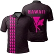 Hawaii Kanaka Map Polo Shirt - Pink - AH - J6 - Alohawaii