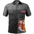 Hawaii King State Polynesian Polo Shirt Gray Mult AH J1 - Alohawaii