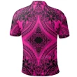 Unisex Polynesian Plumeria Mix Pink Black Polo Shirt - AH - JR - Alohawaii