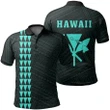 Hawaii Kanaka Map Polo Shirt - Turquoise - AH - J6 - Alohawaii